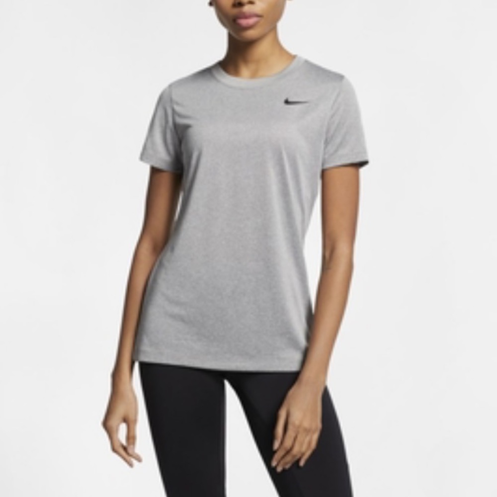 Nike Dry Fit Short Sleeve Top in White